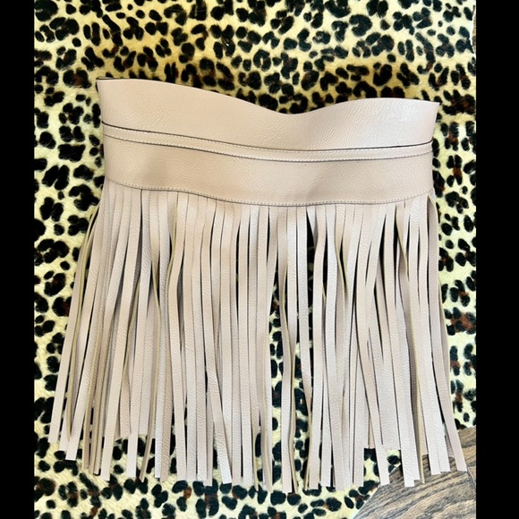 NWT BCBG Max Azria Blush Pink Fringe Waist Belt size Small. - Picture 2 of 9